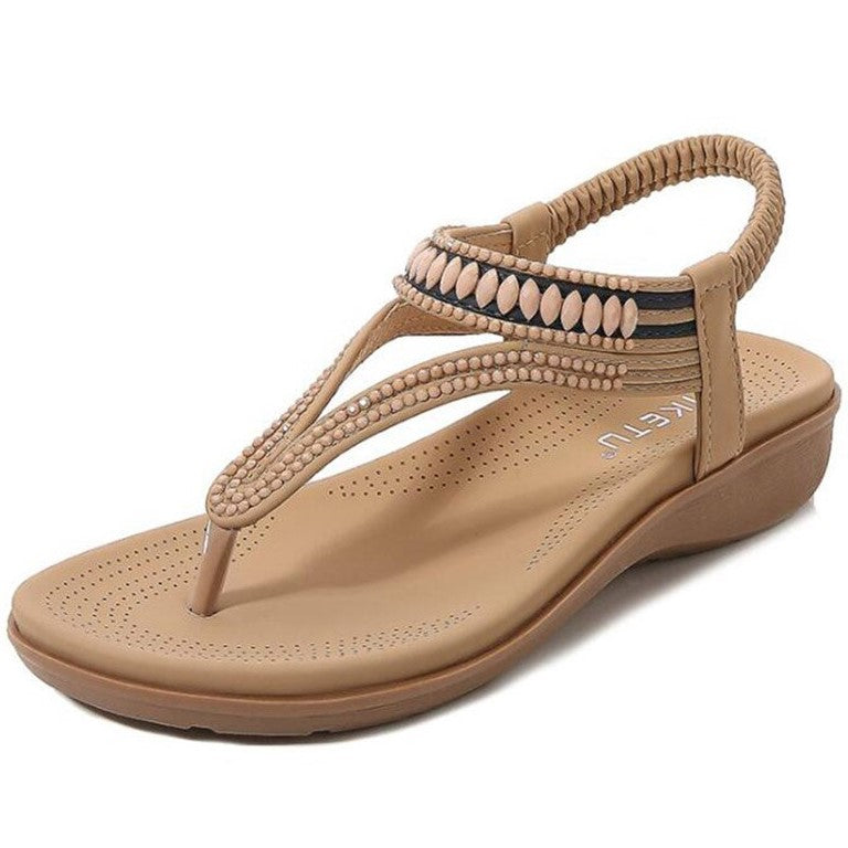 Sandália Rasteirinha Vintage com Pedraria - Bellalinii